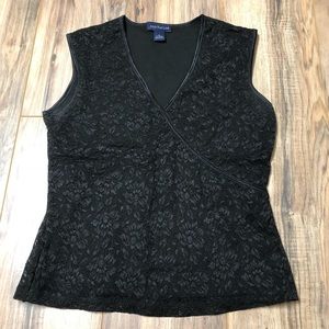 Ann Taylor Black Lace Top Size Small